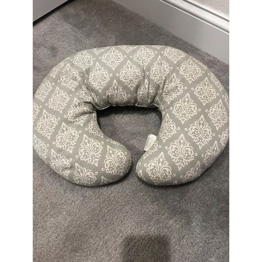 Nursing Pillow Gray Damask Print 21x15